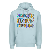 Blue Mist never stop exploring Premium Hoodie - MaliasSmallBusiness