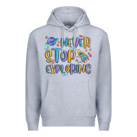 Heather Grey never stop exploring Premium Hoodie - MaliasSmallBusiness