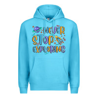 Ocean Blue never stop exploring Premium Hoodie - MaliasSmallBusiness