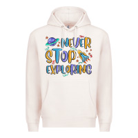 Pale Pink never stop exploring Premium Hoodie - MaliasSmallBusiness