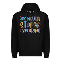 Black never stop exploring Premium Hoodie - MaliasSmallBusiness