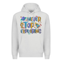 Dove Grey never stop exploring Premium Hoodie - MaliasSmallBusiness