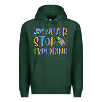 Sports Green never stop exploring Premium Hoodie - MaliasSmallBusiness