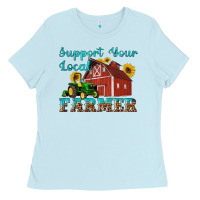 Baby Blue western support your local farmer Ladies Tee - Artiststas