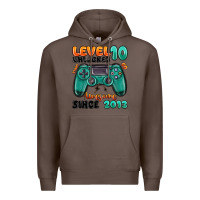 Coffee level 10 unlocked awesome since 2013 Premium Hoodie - MaliasSmallBusiness