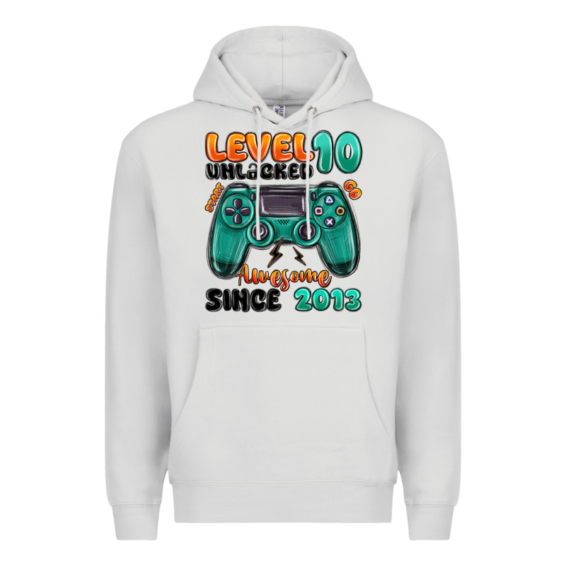 Level 10 Unlocked Awesome Since 2013 Premium Hoodie by MaliasSmallBusiness | Teevron