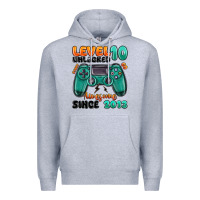 Heather Grey level 10 unlocked awesome since 2013 Premium Hoodie - MaliasSmallBusiness