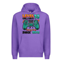 Purple level 10 unlocked awesome since 2013 Premium Hoodie - MaliasSmallBusiness