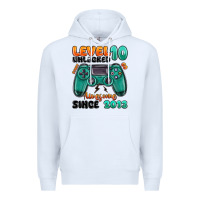 White level 10 unlocked awesome since 2013 Premium Hoodie - MaliasSmallBusiness
