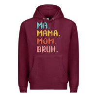 Burgundy ma mama mom bruh Premium Hoodie - MaliasSmallBusiness
