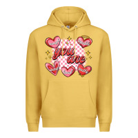 Antique Gold valentines day positive affirmations Premium Hoodie - MaliasSmallBusiness