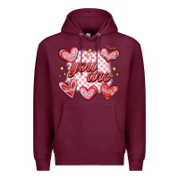 Burgundy valentines day positive affirmations Premium Hoodie - MaliasSmallBusiness