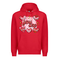 Red valentines day positive affirmations Premium Hoodie - MaliasSmallBusiness