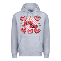Heather Grey valentines day positive affirmations Premium Hoodie - MaliasSmallBusiness