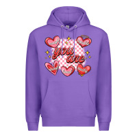Purple valentines day positive affirmations Premium Hoodie - MaliasSmallBusiness