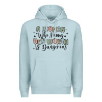 Blue Mist a woman who knows her worth is dangerous Premium Hoodie - MaliasSmallBusiness