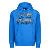 True Royal a woman who knows her worth is dangerous Premium Hoodie - MaliasSmallBusiness
