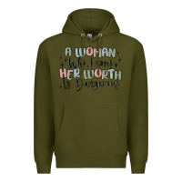 Army Green a woman who knows her worth is dangerous Premium Hoodie - MaliasSmallBusiness