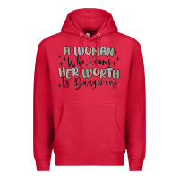 Cardinal a woman who knows her worth is dangerous Premium Hoodie - MaliasSmallBusiness