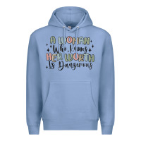 Colony Blue a woman who knows her worth is dangerous Premium Hoodie - MaliasSmallBusiness