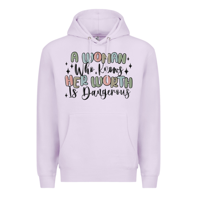 A Woman Who Knows Her Worth Is Dangerous Premium Hoodie by MaliasSmallBusiness | Teevron