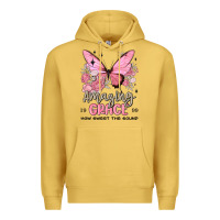 Antique Gold amazing grace how sweet the sound butterfly Premium Hoodie - MaliasSmallBusiness