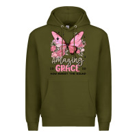 Army Green amazing grace how sweet the sound butterfly Premium Hoodie - MaliasSmallBusiness