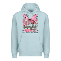 Blue Mist amazing grace how sweet the sound butterfly Premium Hoodie - MaliasSmallBusiness