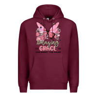 Burgundy amazing grace how sweet the sound butterfly Premium Hoodie - MaliasSmallBusiness