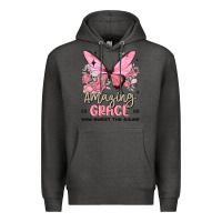 Charcoal Heather amazing grace how sweet the sound butterfly Premium Hoodie - MaliasSmallBusiness