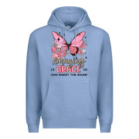 Colony Blue amazing grace how sweet the sound butterfly Premium Hoodie - MaliasSmallBusiness