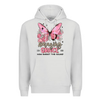 Dove Grey amazing grace how sweet the sound butterfly Premium Hoodie - MaliasSmallBusiness