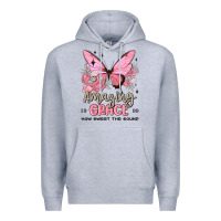 Heather Grey amazing grace how sweet the sound butterfly Premium Hoodie - MaliasSmallBusiness