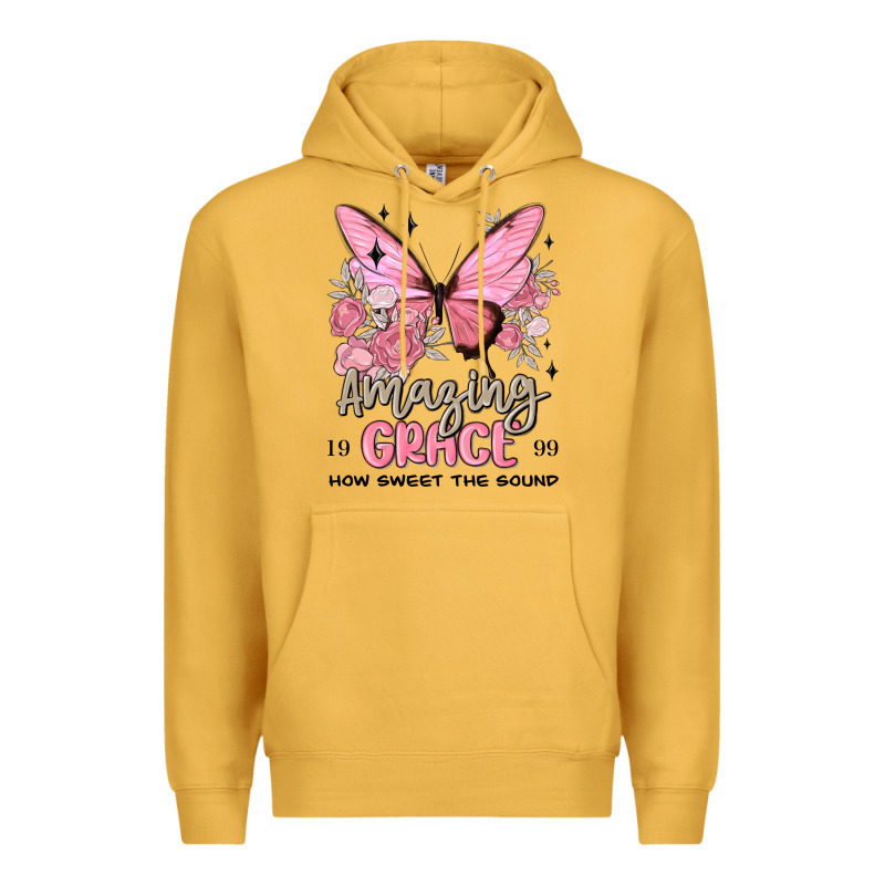 Amazing Grace How Sweet The Sound Butterfly Premium Hoodie by MaliasSmallBusiness | Teevron
