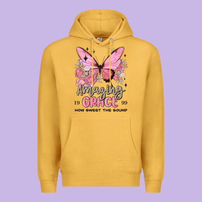 Premium Hoodie amazing grace how sweet the sound butterfly