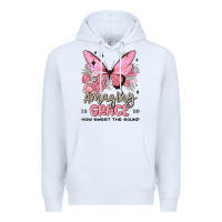 White amazing grace how sweet the sound butterfly Premium Hoodie - MaliasSmallBusiness