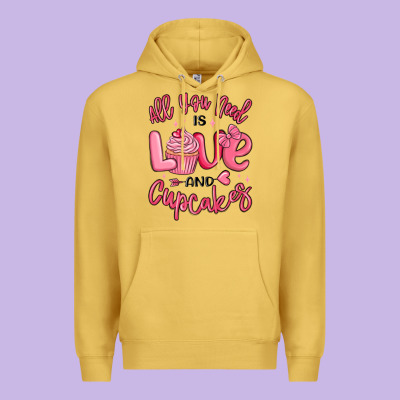 Premium Hoodie all you need is love and cupcakes valentines day