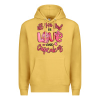 Antique Gold all you need is love and cupcakes valentines day Premium Hoodie - MaliasSmallBusiness