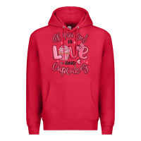 Cardinal all you need is love and cupcakes valentines day Premium Hoodie - MaliasSmallBusiness
