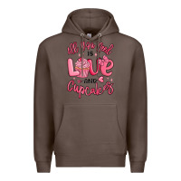 Coffee all you need is love and cupcakes valentines day Premium Hoodie - MaliasSmallBusiness