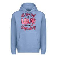 Colony Blue all you need is love and cupcakes valentines day Premium Hoodie - MaliasSmallBusiness