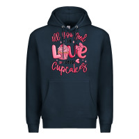 Navy all you need is love and cupcakes valentines day Premium Hoodie - MaliasSmallBusiness