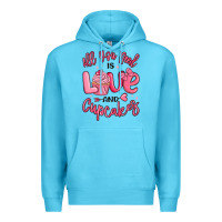 Ocean Blue all you need is love and cupcakes valentines day Premium Hoodie - MaliasSmallBusiness
