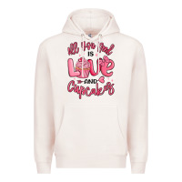Pale Pink all you need is love and cupcakes valentines day Premium Hoodie - MaliasSmallBusiness