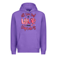 Purple all you need is love and cupcakes valentines day Premium Hoodie - MaliasSmallBusiness