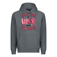 Rock all you need is love and cupcakes valentines day Premium Hoodie - MaliasSmallBusiness