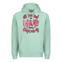 Seafoam all you need is love and cupcakes valentines day Premium Hoodie - MaliasSmallBusiness