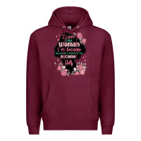 Burgundy i love the woman ive become Premium Hoodie - MaliasSmallBusiness