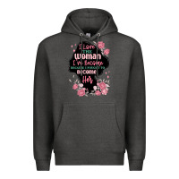 Charcoal Heather i love the woman ive become Premium Hoodie - MaliasSmallBusiness