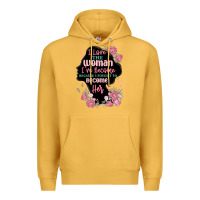 Mustard i love the woman ive become Premium Hoodie - MaliasSmallBusiness